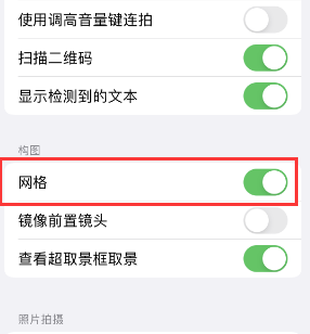 边坝苹果手机维修网点分享iPhone如何开启九宫格构图功能 